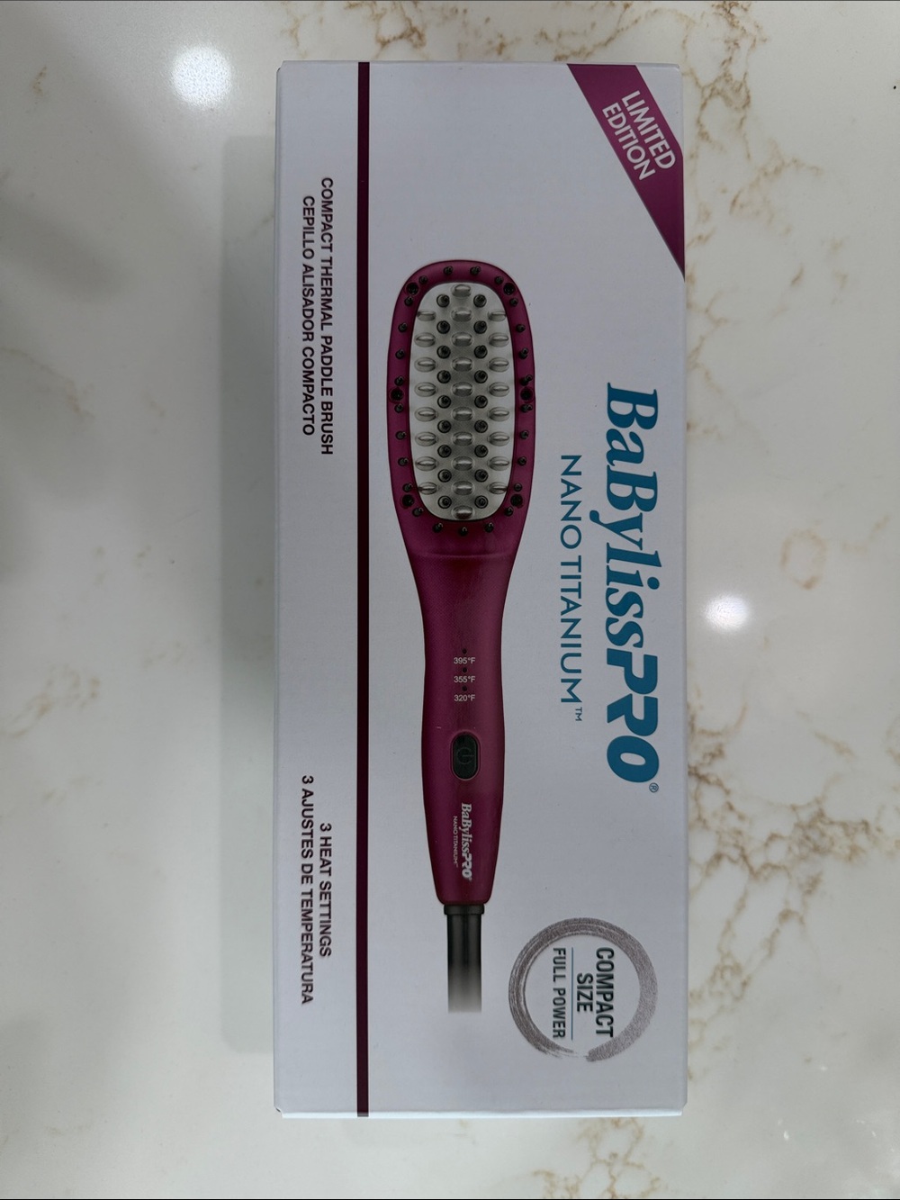 BaBylissPRO Nano Titanium Compact Thermal Paddle Brush - Limited Edition